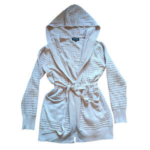 100% Cashmere S Christina Pink Cardigan Waffle Texture Sz S/M